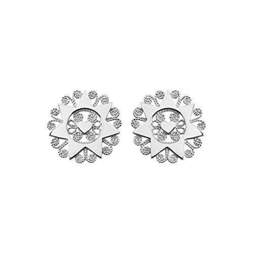 Giuliano Riccitelli Gioielli - Presentosa d'Abruzzo Ohrringe, typisches abruzzesisches Juwel (Italien), in rhodiniertem 925er Silber, Durchmesser 17 mm von GR GIULIANO RICCITELLI