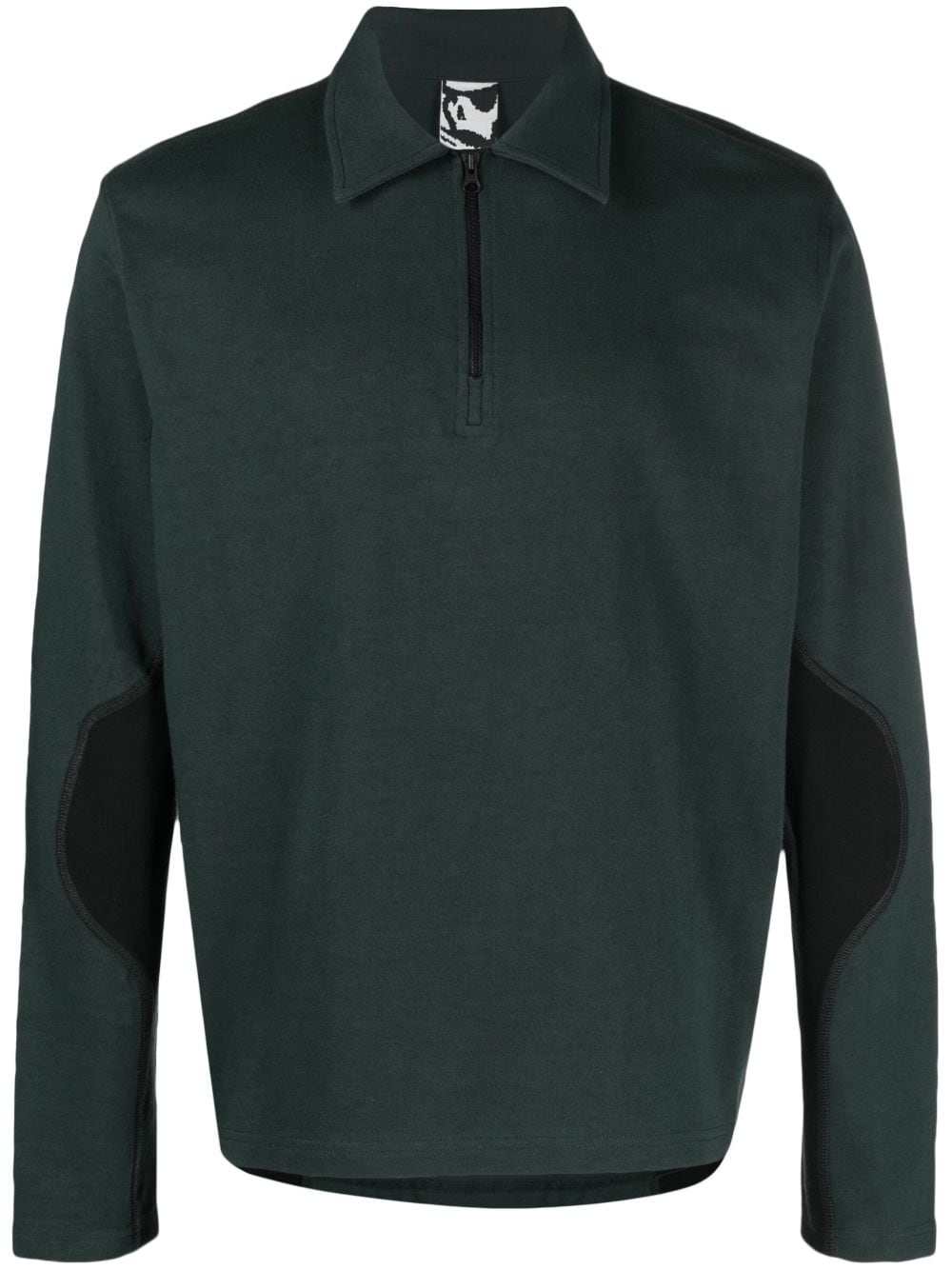 GR10K Poloshirt in Colour-Block-Optik - Grün von GR10K