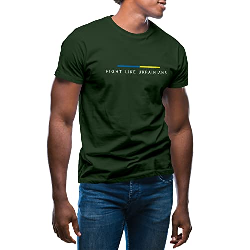 Fight Like Ukrainians Zelensky Herren Militärgrün T-Shirt Size 3XL von GR8Shop