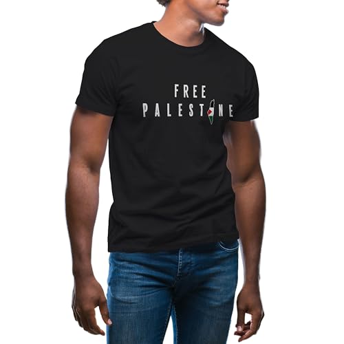 Free Palestine Flag in The Heart Herren schwarz T-Shirt Size L von GR8Shop