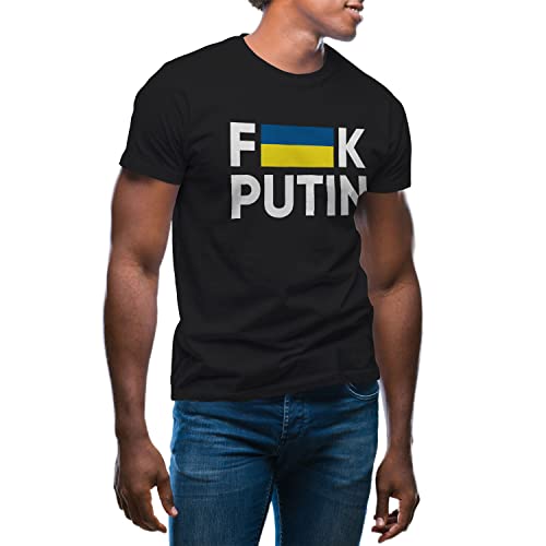 Fuck Futin Fight for Ukraine Herren schwarz T-Shirt Size M von GR8Shop