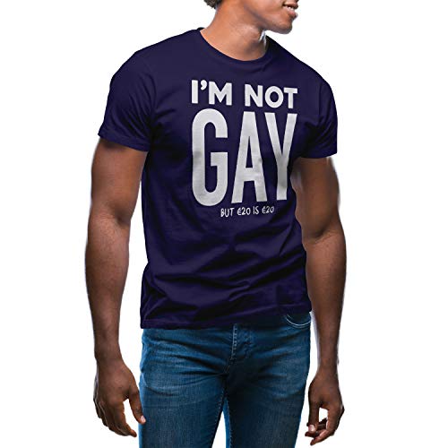 Im not Gay but 20 is 20 Euro Herren Marineblaues T-Shirt Size L von GR8Shop