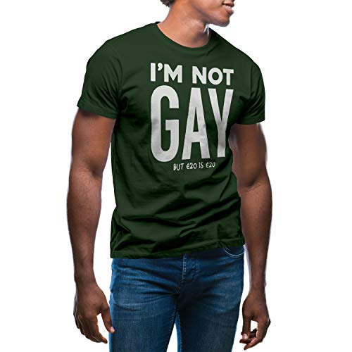 Im not Gay but 20 is 20 Euro Herren Militärgrün T-Shirt Size L von GR8Shop