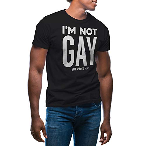 Im not Gay but 20 is 20 Euro Herren schwarz T-Shirt Size XL von GR8Shop