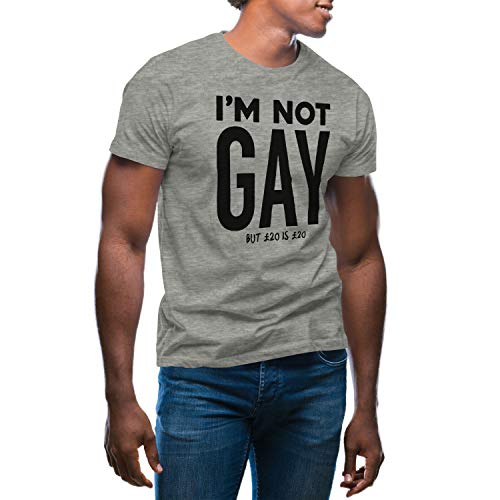 Im not Gay but 20 is 20 GBP Herren Grau T-Shirt Size L von GR8Shop