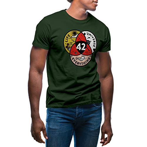 Magic 42 Answer to Life and Universe and Everything Herren Militärgrün T-Shirt Size L von GR8Shop