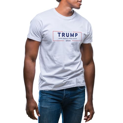 Make America Great Again Vote for Trump President 2024 Herren Weißes T-Shirt Size XL von GR8Shop