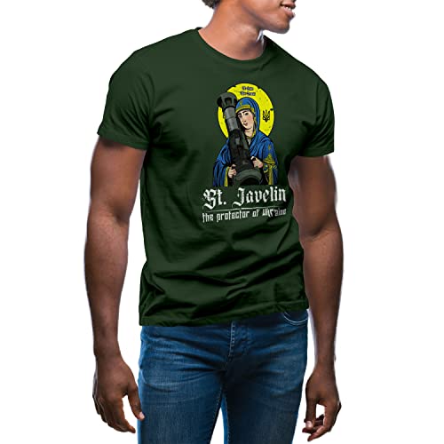 St Javelin The Protector of Ukraine Javelin Herren Militärgrün T-Shirt Size XL von GR8Shop