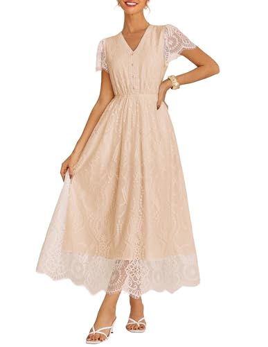 A Linie Herbstkleid Damen Partykleid Moderne Abendkleid Rüschen Strandkleid Cocktailkleid CL343-03 S von GRACE KARIN