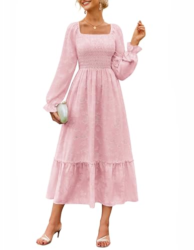 Casual Kleider Lang Herbst Langarm Kleid Cocktailkleider A Linie Kleider CL213-2 M von GRACE KARIN