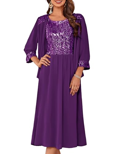 Damen Sommer 2er Set Fashion Rundhals Sequined Paillettenkleid Lockere Passform Bequemes Zweiteiliger Sommerkleid Dunkelviolett M Damen Sommer 2er Set Fashion Rundhals Sequined Paillettenkleid Lockere Passform Bequemes Zweiteiliger Sommerkleid Dunkelviolett M von GRACE KARIN