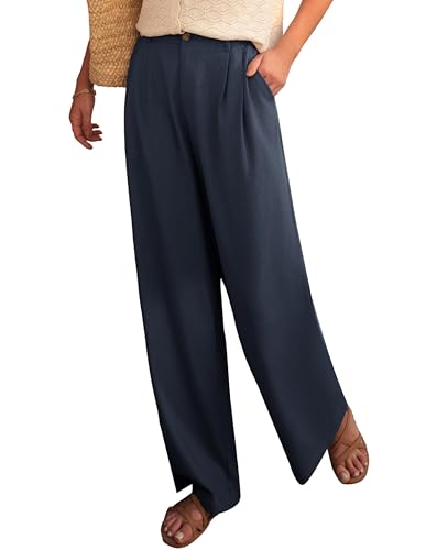 Damen-Yogahose mit Geradem Bein Für Frühling Und Sommer Anti-Falten Locker Dunkelblau L Damen-Yogahose mit Geradem Bein Für Frühling Und Sommer Anti-Falten Locker Dunkelblau L von GRACE KARIN