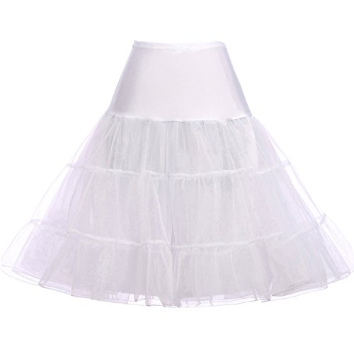 GRACE KARIN 1950s Retro Petticoat weiß Reifrock Swing Petticoat Rockabilly Unterrock 3X CL8922-2 von GRACE KARIN