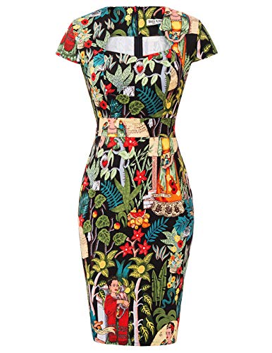 GRACE KARIN 50s Retro Vintage Kleid Damen Pencil Kleid Partykleid XL CL7597-35 von GRACE KARIN