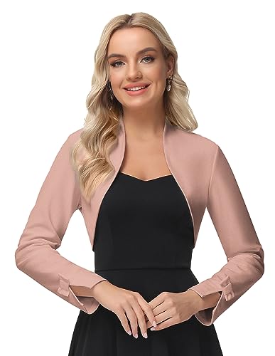 GRACE KARIN Bolerojacke Hellrosa Langarm Hochzeit Bolero Strickjacke Damen DECl521-4 XL von GRACE KARIN