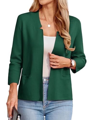 Strickjacken für Damen Open Front Leichte Jacke Damen Sommer Kurze Grüne Bolero Damen Festlich Grün M von GRACE KARIN