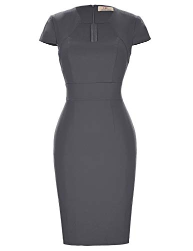 GRACE KARIN Damen 50S Weinlese-Bleistift-Kleid mit Flügelärmeln Wiggle Kleid Mittel Dunkelgrau GRACE KARIN Damen 50S Weinlese-Bleistift-Kleid mit Flügelärmeln Wiggle Kleid Mittel Dunkelgrau von GRACE KARIN