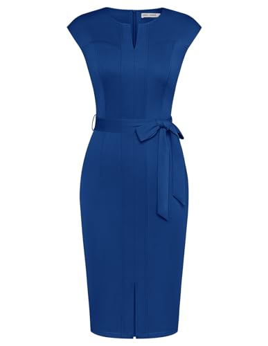 GRACE KARIN Damen Bleistiftkleid Bodycon Etuikleid mit Schlitz Business-Kleid Königs Blau M von GRACE KARIN
