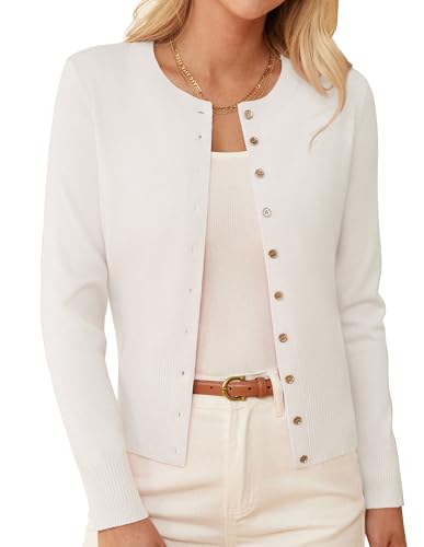GRACE KARIN Damen Casual Open Front Leichte Strickjacke Sommer Solid Farbe Basic Cardigan Weiß XXL GRACE KARIN Damen Casual Open Front Leichte Strickjacke Sommer Solid Farbe Basic Cardigan Weiß XXL von GRACE KARIN