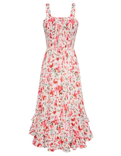 GRACE KARIN Damen Kleider Casual Strandkleider Elegant Blumenkleid Freizeitkleid Lässig Spaghetti Trägerkleid M Weiß-Rosa Blumen GRACE KARIN Damen Kleider Casual Strandkleider Elegant Blumenkleid Freizeitkleid Lässig Spaghetti Trägerkleid M Weiß-Rosa Blumen von GRACE KARIN