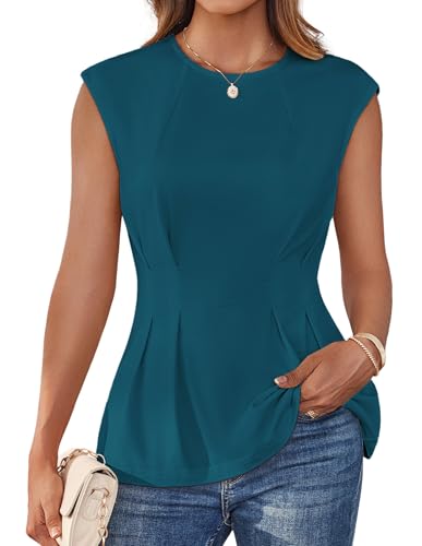 GRACE KARIN Damen Elegante Blusen Tops Rundhals Ausschnitt Enge Sommer Festliche Weste Tops CL0461-05/Pfauenblau L GRACE KARIN Damen Elegante Blusen Tops Rundhals Ausschnitt Enge Sommer Festliche Weste Tops CL0461-05/Pfauenblau L von GRACE KARIN