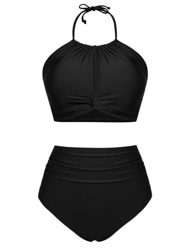 GRACE KARIN Damen Eleganter Neckholder Swimsuit Sommerliches Rückenfreies Badeanzug Set Schwarz M GRACE KARIN Damen Eleganter Neckholder Swimsuit Sommerliches Rückenfreies Badeanzug Set Schwarz M von GRACE KARIN