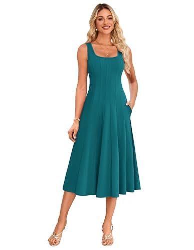 GRACE KARIN Damen Festkleid Ärmellos A-Linie Midikleid Quadratischer Ausschnitt Elegantes Strandkleid Blaugrün XL GRACE KARIN Damen Festkleid Ärmellos A-Linie Midikleid Quadratischer Ausschnitt Elegantes Strandkleid Blaugrün XL von GRACE KARIN