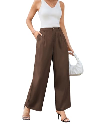 GRACE KARIN Damen Gerade Hose Damen Leinenhose Schlankheitshose Dunkelbraun L GRACE KARIN Damen Gerade Hose Damen Leinenhose Schlankheitshose Dunkelbraun L von GRACE KARIN