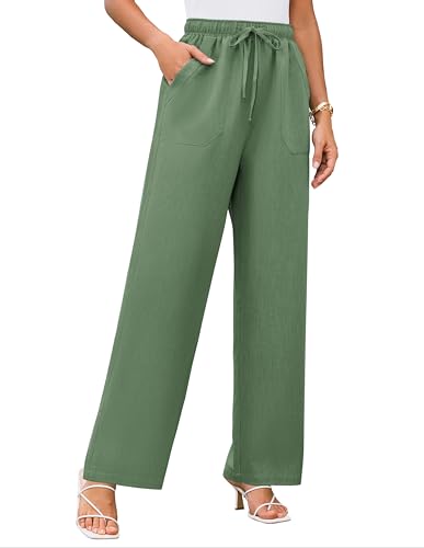 GRACE KARIN Damen-Hose mit Weitem Bein Schicke Business-Hose mit Taschen Armeegrün L GRACE KARIN Damen-Hose mit Weitem Bein Schicke Business-Hose mit Taschen Armeegrün L von GRACE KARIN