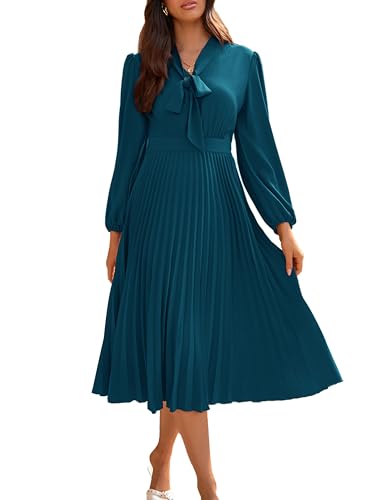 GRACE KARIN Damen-Kleid, langärmelig, V-Ausschnitt, plissiert, A-Linie, fließendes Kleid, lässig, schwingend, elegant, Arbeit, Partykleid, blau; grau, 40 GRACE KARIN Damen-Kleid, langärmelig, V-Ausschnitt, plissiert, A-Linie, fließendes Kleid, lässig, schwingend, elegant, Arbeit, Partykleid, blau; grau, 40 von GRACE KARIN