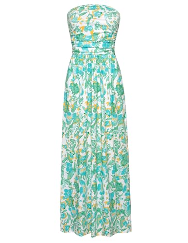 GRACE KARIN Damen Kleider Lang Blumen Ärmellos Kleid Hochzeitsgast Damen Elegant Sommerkleid Leicht cl224-76 L von GRACE KARIN
