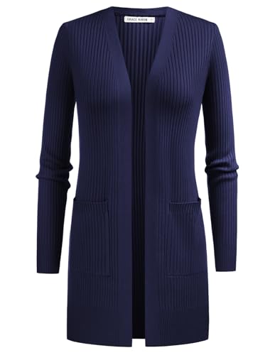 GRACE KARIN Damen Oversized Lange Strickjacke Freizeit Basic Gestrickte Jacke 2025 Mode Abend Party Mantel Dunkelblau XXL GRACE KARIN Damen Oversized Lange Strickjacke Freizeit Basic Gestrickte Jacke 2025 Mode Abend Party Mantel Dunkelblau XXL von GRACE KARIN