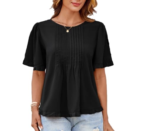 GRACE KARIN Damen Sommer Solid Farbe Basic Tank Top Fashion Locker Passform Große Größen Oberteil Schwarz M von GRACE KARIN