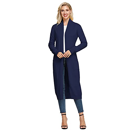 GRACE KARIN Damen Strickjacke Open Front Langarm Knitwear Casual Lang Cardigan Sweater Pullover Marineblau L GRACE KARIN Damen Strickjacke Open Front Langarm Knitwear Casual Lang Cardigan Sweater Pullover Marineblau L von GRACE KARIN