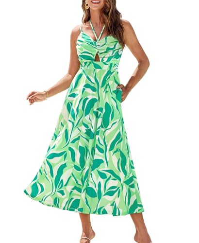 GRACE KARIN Damen V-Ausschnitt Ärmellose Sommerkleider Slim Fit Hohe Taille Blumenkleid Ausgehöhlt Sexy Bohokleid Festliche Freizeit Partykleid Grüne Blumen XXL GRACE KARIN Damen V-Ausschnitt Ärmellose Sommerkleider Slim Fit Hohe Taille Blumenkleid Ausgehöhlt Sexy Bohokleid Festliche Freizeit Partykleid Grüne Blumen XXL von GRACE KARIN