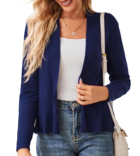 GRACE KARIN Damen Weich Leicht Bolero Modern Schnitt Feingestrickjacke Lange Ärmel Offene Vorderseite Elegant Tunika für Keider Tops XL Dunkelblau GRACE KARIN Damen Weich Leicht Bolero Modern Schnitt Feingestrickjacke Lange Ärmel Offene Vorderseite Elegant Tunika für Keider Tops XL Dunkelblau von GRACE KARIN