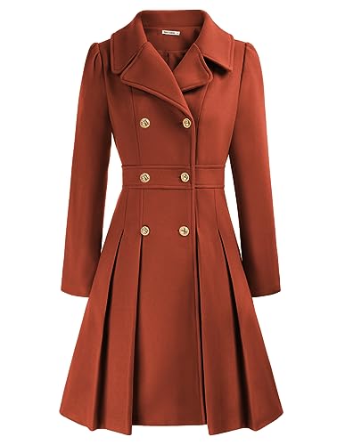 GRACE KARIN Damen Wintercoat Revers Jacke Orange Rot Mantel Langarm Wintermantel Warm Jacke einfarbig Mantel casual style Outwear Doppelknopf XL CL0977A21-12 GRACE KARIN Damen Wintercoat Revers Jacke Orange Rot Mantel Langarm Wintermantel Warm Jacke einfarbig Mantel casual style Outwear Doppelknopf XL CL0977A21-12 von GRACE KARIN
