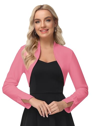 GRACE KARIN Damen bolerojäckchen Rose elegant Langarm Cardigan kurz Bolero DECl521-7 XXL von GRACE KARIN