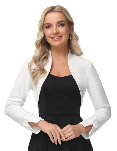 GRACE KARIN Damen top elegant Bolerojacke Weiß Hochzeit Cardigan DECl521-1 XL von GRACE KARIN