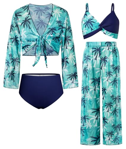 GRACE KARIN Kinder Schwimmanzug Badebekleidung Badehose Rash Guards Bademode Blau Lila 14 Jahre von GRACE KARIN