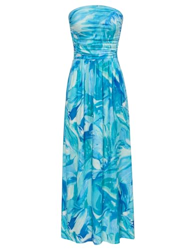 GRACE KARIN Kleider Damen Böhmisch Blumen Lang Boho Kleid Ärmellos Sommerkleider Damen Leicht und Luftig cl224-55 L von GRACE KARIN