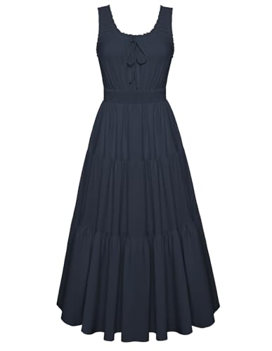 GRACE KARIN Ladies Festlich Hochzeit Ballkleid Übergröße Lockere Passform Einfarbiges A-Linie Cami-Kleid Dunkelblau M von GRACE KARIN