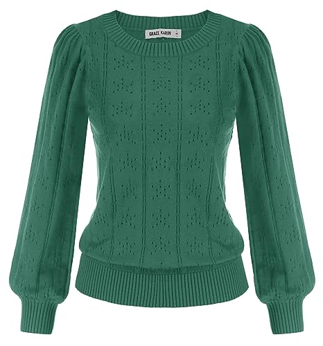 GRACE KARIN Langarm Pullover Polyester Pullover Damen v Ausschnitt Strickpullover CL834-11 XL von GRACE KARIN