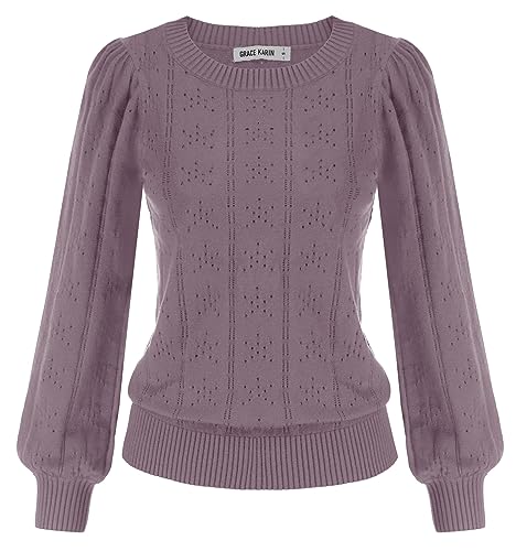 GRACE KARIN Langarm Pullover Polyester Pullover Damen v Ausschnitt Strickpullover CL834-13 2XL von GRACE KARIN
