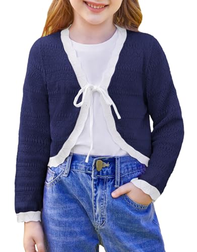 GRACE KARIN Leicht Bolero Mädchen Festlich Kinder Langärm Strickjacke mit Vorne Gebunden Basic Cardigan Frühlingsjacke Marineblau 6 Jahre GRACE KARIN Leicht Bolero Mädchen Festlich Kinder Langärm Strickjacke mit Vorne Gebunden Basic Cardigan Frühlingsjacke Marineblau 6 Jahre von GRACE KARIN