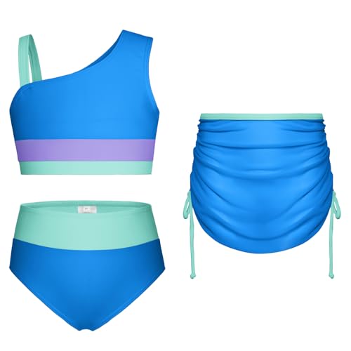 GRACE KARIN Mädchen 3-teiliges Bikini-Set Sommer Strand Schwimmanzug Königs Blau 6 Jahre von GRACE KARIN