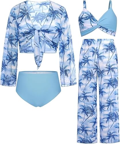 Mädchen Badeanzug Rash Guards Schwimmanzug Langarm Oberbekleidung Bademode Hell Pink 8 Jahre von GRACE KARIN