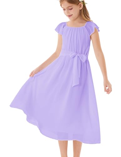 GRACE KARIN Mädchen Elegantes Abendparty formelles Maxikleid Hochzeitsbrautjungfernkleid Schönheitswettbewerb Ballkleid Violett 6-7 Jahre von GRACE KARIN