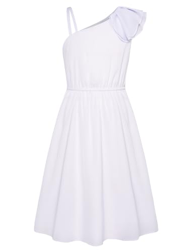 GRACE KARIN Mädchen Kleid 116 Kinder Festliches Sommer Prinzessin Hochzeit Blumenmädchen Party Einschulung Kleid Weiß 122 von GRACE KARIN