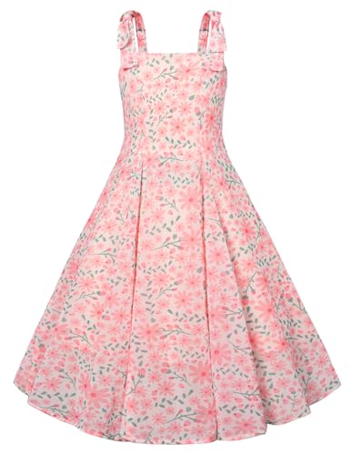 GRACE KARIN Mädchen Kleid 116 Kinder Sommer Festliches Prinzessin Einschulung Kleider 122 Rosa von GRACE KARIN